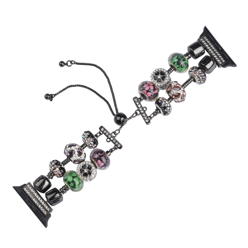Diy Gem Agate Strap For Apple Watch 5 Band 40mm 44mm 38mm 42mm Woman Jewelry Design Beaded Bracelet Belt Iwatch Series 5 4 3 2 1