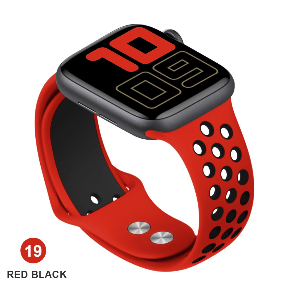 Band for Apple Watch 5 4 3 2 1 42MM 38MM soft Breathable strap Silicone Sports bands for Nike+ Iwatch series 5 4 3 40mm 44mm