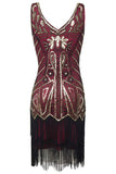 1920s Retro Sequin Tassel Dress Pin Bead Tassel Party Dinner Dress With Accessories