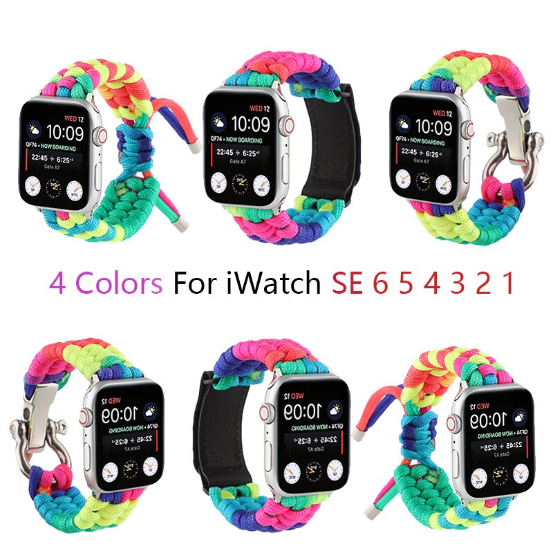 nylon Weave Band for apple watch strap 6 SE 5 4 44mm 40mm Breathable Bracelet Belt for iWatch Bands 6 SE 3 2 38mm 42mm watchband