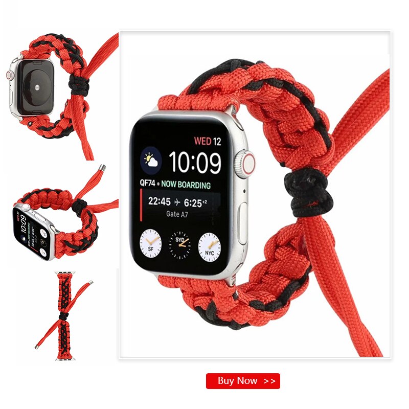 Weave rope watchband for apple watch band SE 6 5 4 40mm 44mm nylon belt bracelet bands for iWatch Strap series 4 3 2 38mm 42mm