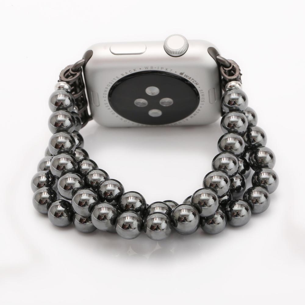Retro Buddha Beads Elastic Bracelet BeltFor Apple Watch Band 38mm 40mm 42mm 44mm Watchbands iWatch Strap Series 2 3 4 5 6 SE