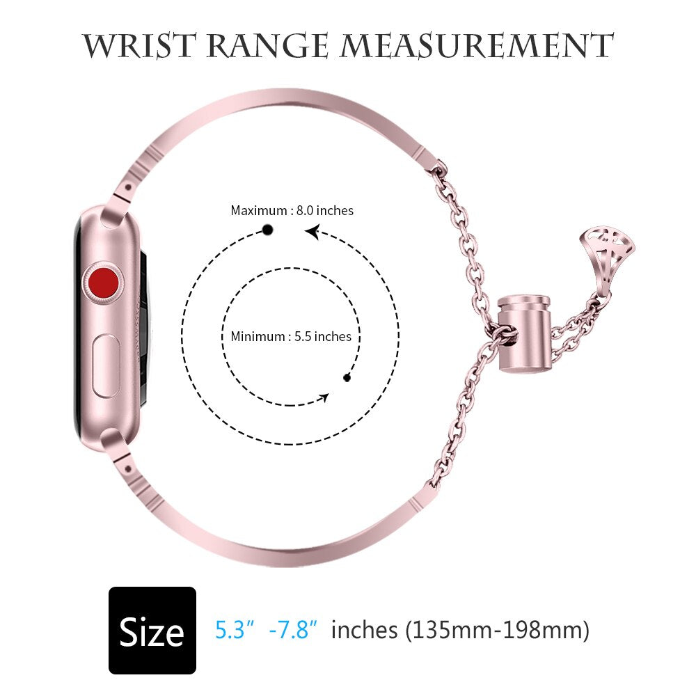 Women Diamond strap For Apple Watch band 38mm 42mm iWatch 5 4 band 40mm 44mm stainless steel strap Series 3/2/1 Accessories