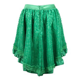 Women Gothic Floral Lace Ruffled Skirt Asymmetrical High Low Skirt Steampunk Pirate Skirts Halloween Costumes Plus Size