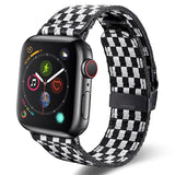Fashion Checkerboard Style Nylon Strap For Apple Watch Band 9/8/7/6/5/4/3/2/1/SE For iWatch 38/40/41/42/44/45mm iWatch Strap Series Bracelet