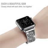 Rhinestone Diamond Stainless Steel Loop strap For apple watch band 44mm 40mm Metal Bracelet For iwatch Series 4/3/2/1 38mm 42mm