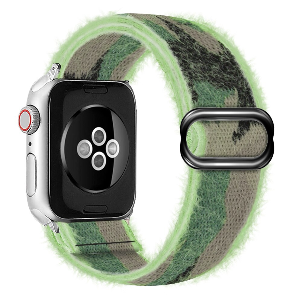 Braided Nylon Loop Elastic Buckle for Apple Watch Band 44mm40mm SE 65 Leopard Bracelet Strap on Smart iWatch Series 38mm42mm 432