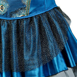 Women Sexy Peacock Feathers Embroidery Overbust Corset Bustier Lingerie Top With Mesh Mini Skirt Set Burlesque Corset Dress