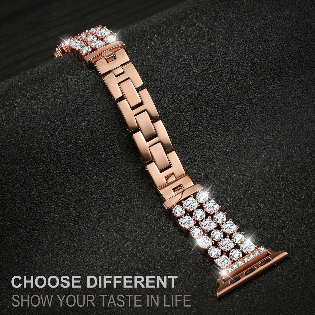 Luxury Diamond strap for apple watch series 5 4 40mm 44mm Bracelet women Stainless Steel band for iWatch series 3 2 1 42mm 38mm