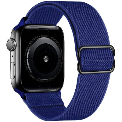 Adjustable Elastic Nylon solo Loop Strap for Apple watch band 44mm 40mm 38mm 42mm Scrunchie bracelet iWatch series 3 4 5 6 se