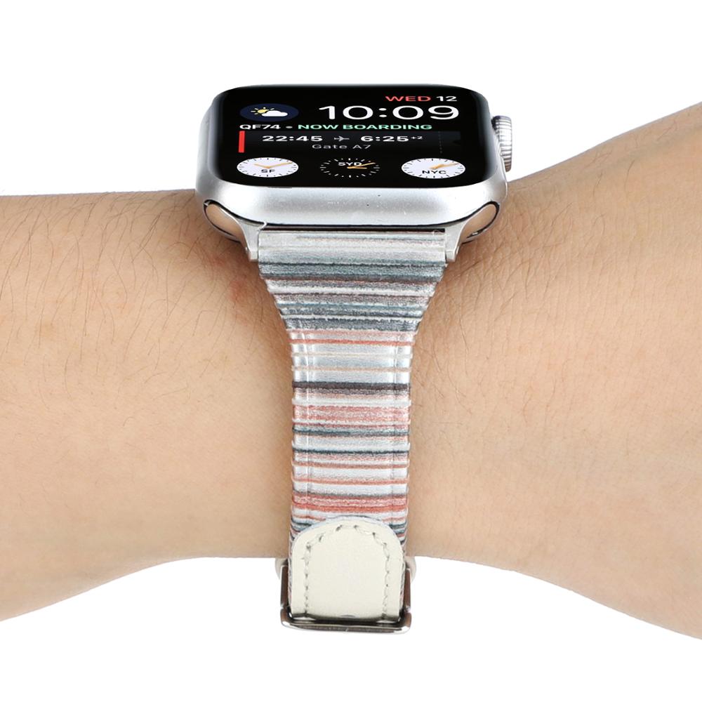 Band For Apple Watch Series 5/4/3/2/1 38mm 42mm 40mm 44mm Leather Breathable Bracelet wrist Strap Sport Loop for iwatch series