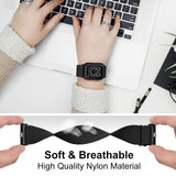 Scrunchie Strap for Apple watch band 38mm 40mm 41mm 42mm 44mm 45mm Adjustable Elastic Nylon solo Loop bracelet iWatch series 3 4 5 6 se