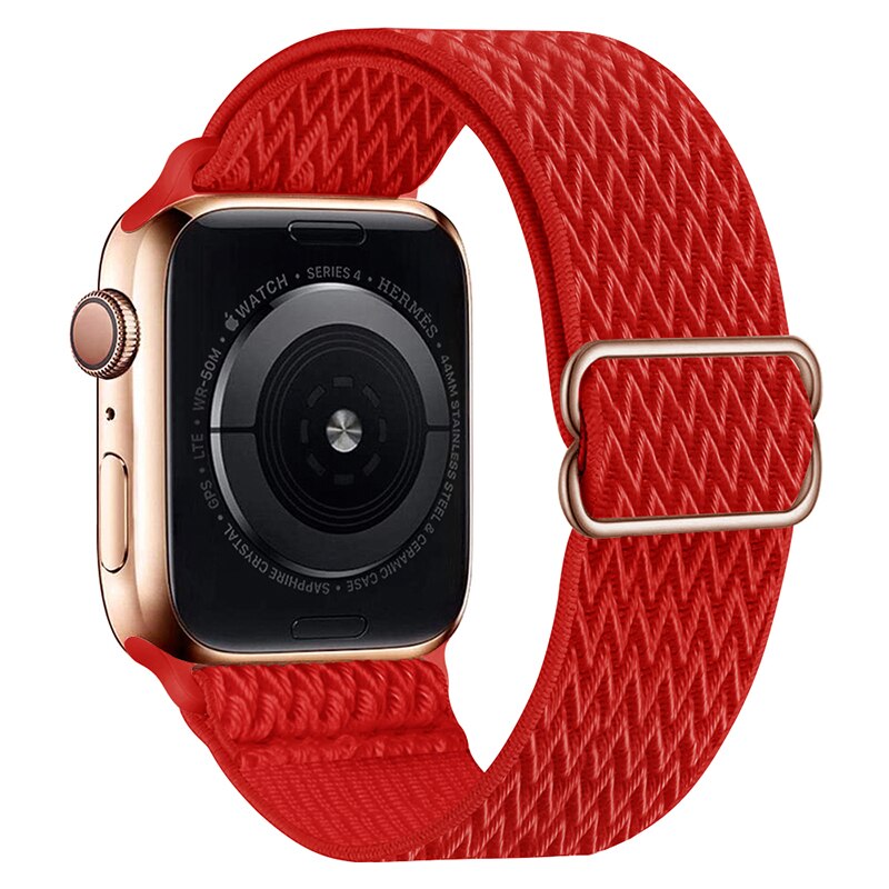 Adjustable Elastic Nylon solo Loop Strap for Apple watch band 44mm 40mm 38mm 42mm Scrunchie bracelet iWatch series 3 4 5 6 se