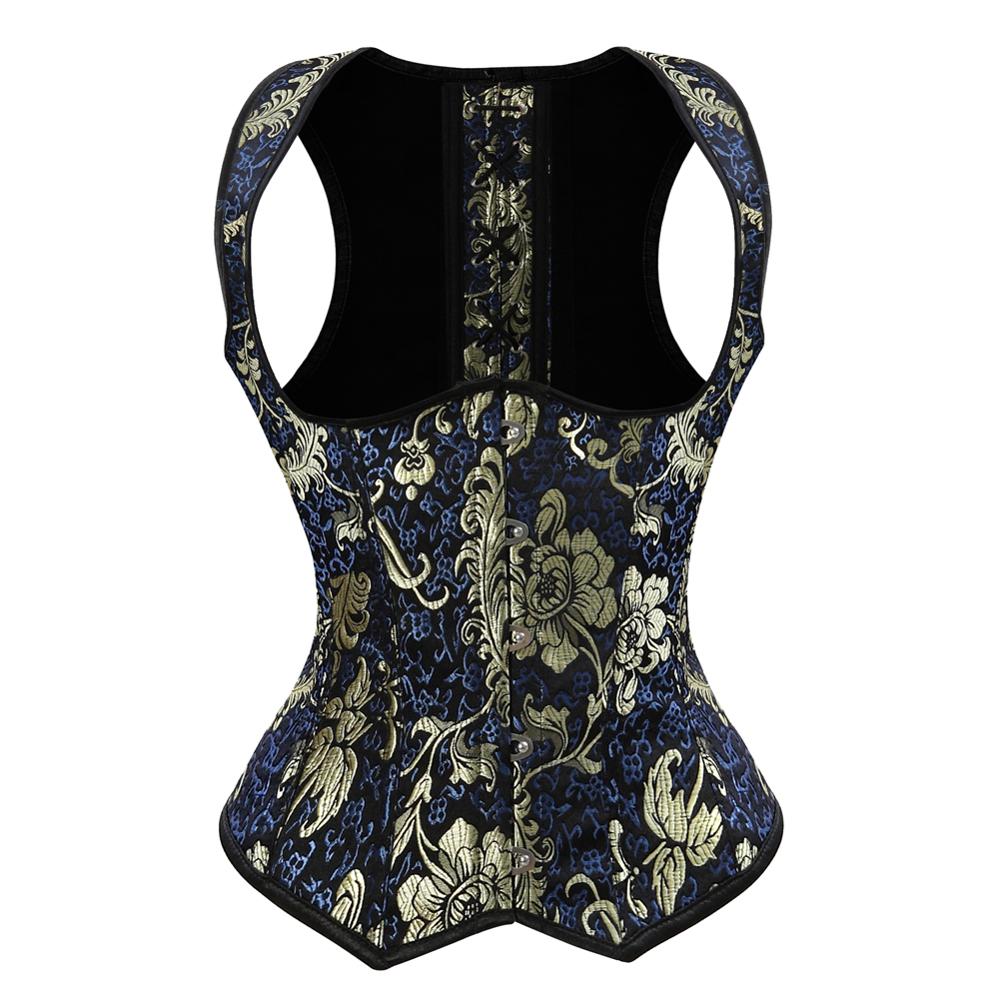 Sexy Gothic Body Shaper Underbust Corset Embroidery Vintage Jacquard W –  jetechband
