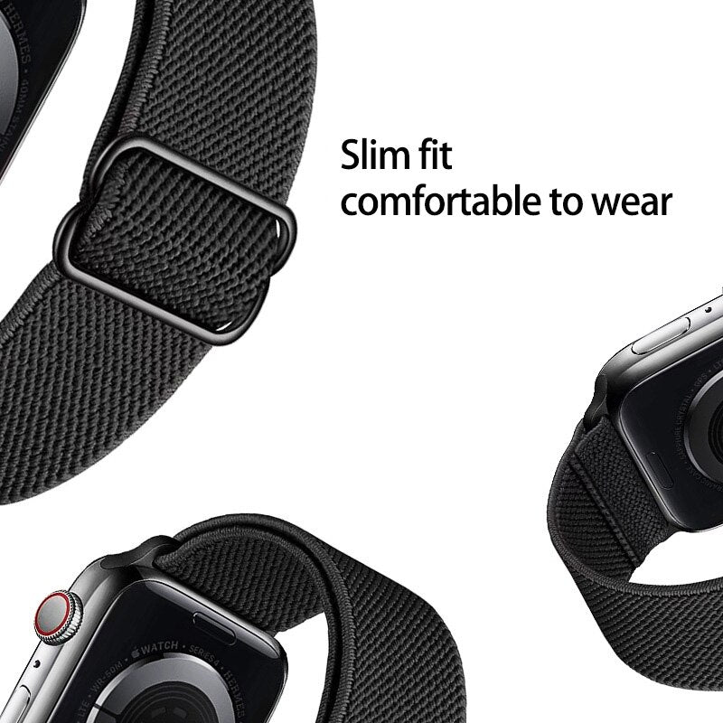 Scrunchie Watch Band for Apple Watch 6 Band 40mm 44mm 38mm 42mm for Iwatch Series 5 4 3 SE Elastic Nylon Bracelet Adjustable