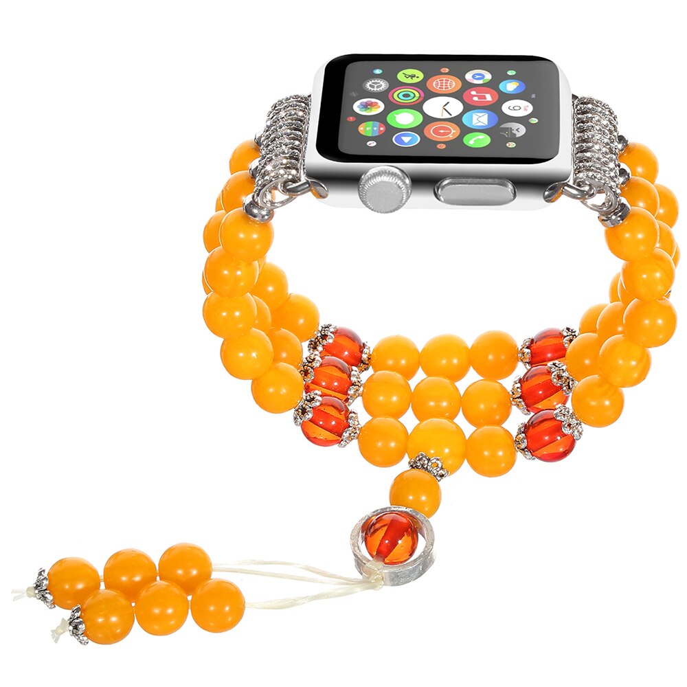 Bands for Apple Watch Band 38mm 40mm 42mm 44mm Beeswax Beaded Elastic Band for iWatch Series 5 4 3 2 1 Bracelet Straps for Women