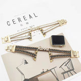 Women Jewelry Bracelet Band for Apple Watch 40mm 44mm 41mm 45mm Creative Diamond Wrist Strap for iwatch series 7 6 SE 5 4 3