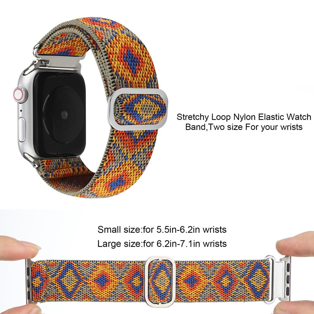 Nylon watch strap for Apple watch band 44mm 40mm 38mm 42mm adjustable nylon elastic strap For iwatch series 3 4 5 6 SE Bracelet