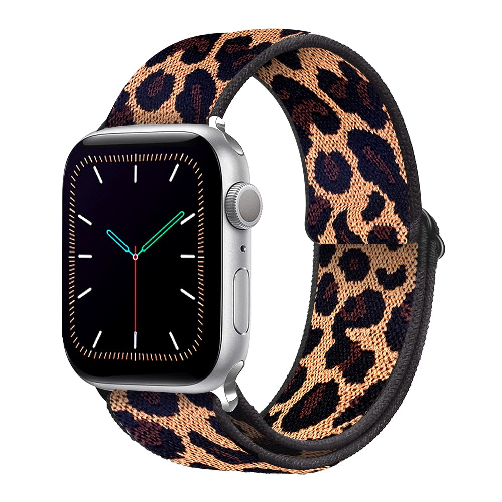 Soft and comfortable nylon Loop elastic buckle Apple watch band 38mm 42mm Series 6 SE 543 2 1 For iWatch Strap Nylon braid 44mm