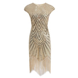 Women's 1920S GATSBY Sequins O-neck Beaded Fringed Dress Hot Club & Night Out Dresses Sexy Fringed Night Club Dress