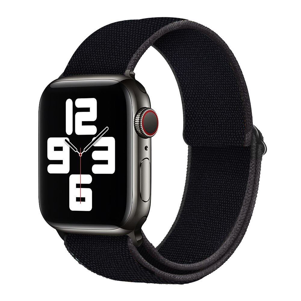 Braided Nylon Loop Elastic Buckle for Apple Watch Band 44mm40mm SE 65 Leopard Bracelet Strap on Smart iWatch Series 38mm42mm 432