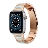 Diamond Stainless Steel Strap For Apple Watch Band 6 40mm 44mm Women Opal Luxury Bracelet iwatch series Strap 5 4 SE 3 38mm 42mm