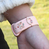 Decorative Ring for Apple Watch Band Charms for Samsung Galaxy Smart Watch Sport Silicone Strap Accessories with Bling Diamond