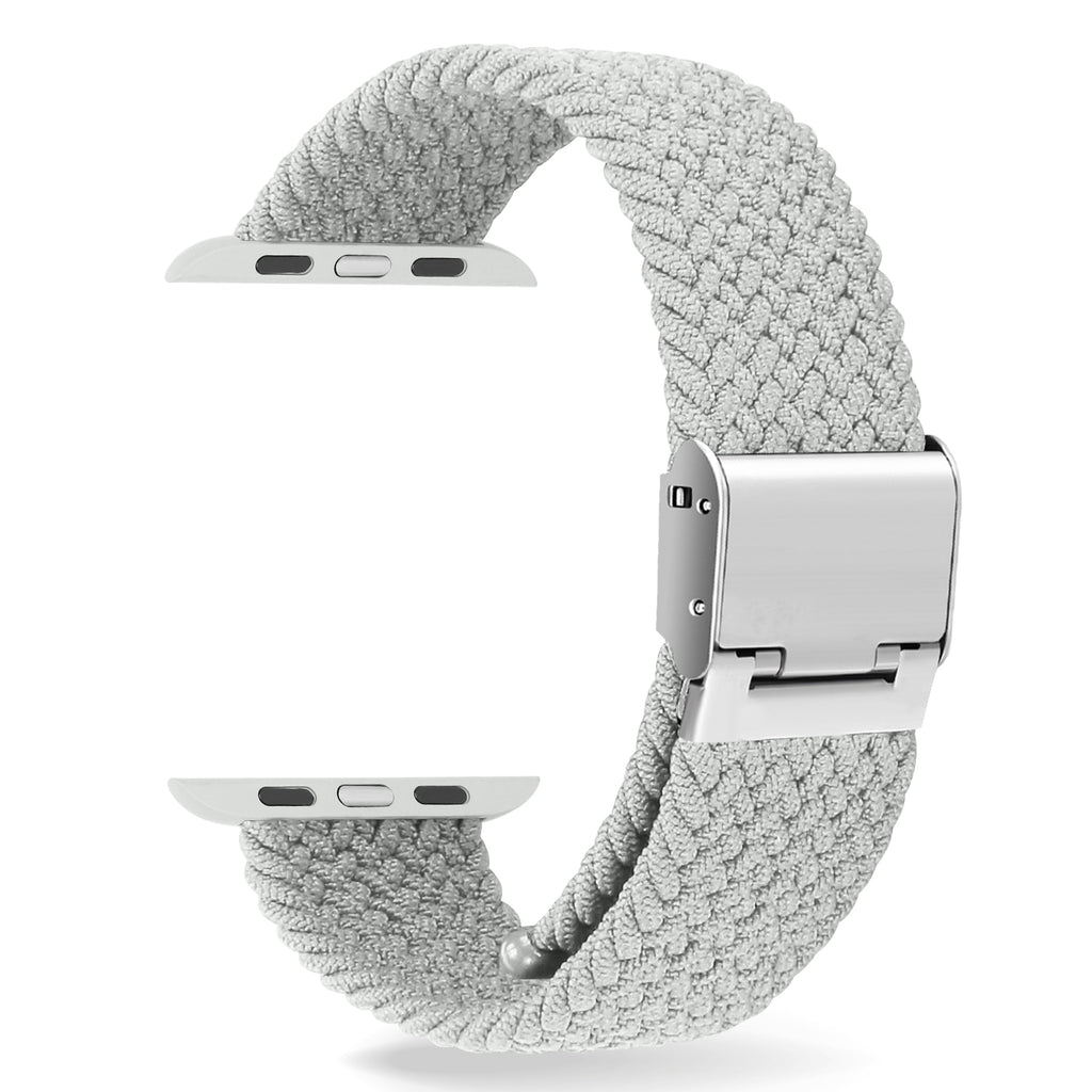 Adjustable elastic nylon Apple Watch Bands 44mm 40mm 38mm 42mm, iWatch Bands for Women Men, Adjustable Braided Solo Loop
