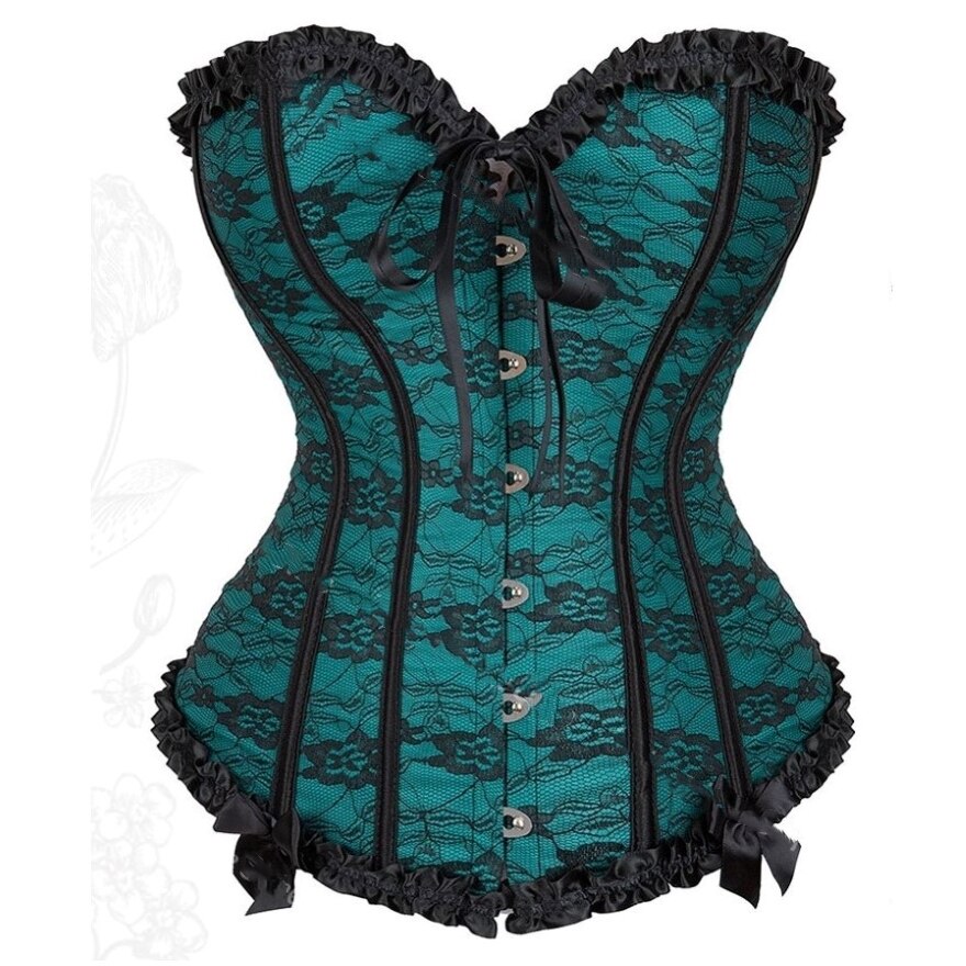 Women Corset Top Victorian Sexy Floral Lace Up Boned Overbust Corset Bustier Lingerie Waist Cincher Slim Body Shaper Corsets