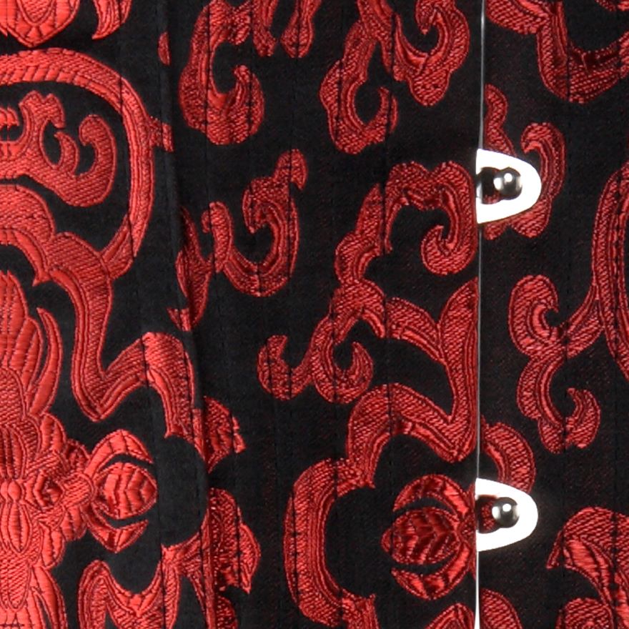 Women Sexy Jacquard Lace Bow Overbust Corset Women Burleque Retro Red Floral Waist Cincher Lace Up Corset Bustier Lingerie Top