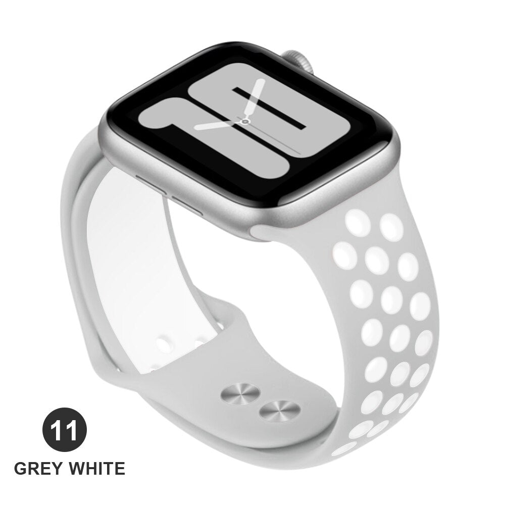 Band for Apple Watch 5 4 3 2 1 42MM 38MM soft Breathable strap Silicone Sports bands for Nike+ Iwatch series 5 4 3 40mm 44mm