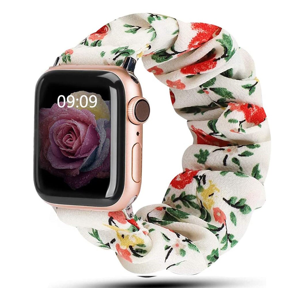 Scrunchie Strap for Apple watch band 44mm 40mm iWatch 42/38mm Elastic Nylon Solo Loop smart bracelet applewatch serie 5 43 SE 6