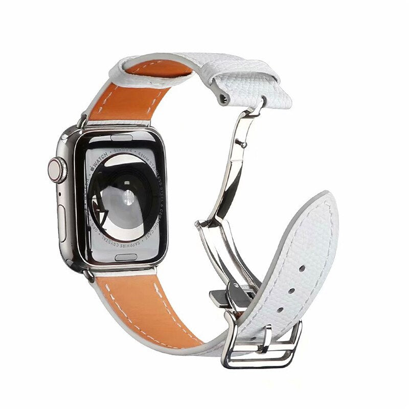 Leather sport loop strap for apple watch band 42mm 44mm apple watch 4 5 38mm 40mm For iwatch 3/2/1 correa replacement bracelet