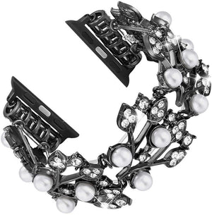 Watchband For Apple Watch Band 44mm 42mm Iwatch Series 5 4 3 2 40mm 38mm Elastic Pearl Beaded Bracelet Replacement Cuf Wristband