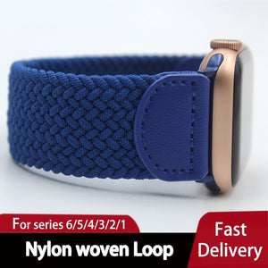 Nylon Braided Solo Loop Elastic Strap for Apple Watch Series 6 Se Band for IWatch Serie 6 5 4 3 Bands Belt Bracelet 40mm 44mm