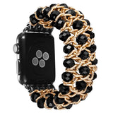 Dressy Straps Replacement for Apple Watch Bands 5 Bracelet iWatch Series 44mm 40mm Band Strap Woman Bling Accessories Black Bead