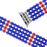 Blue Bracelet Bands for Apple Watch Strap 38mm 40mm 42mm 44mm Replacement Beaded Bling Rhinestone Wristband Dressy Strap Woman