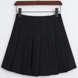 Retro Pink A-line Pleated Short Summer Women Korean Lolita Style Zipper High Waist Tennis Skirt