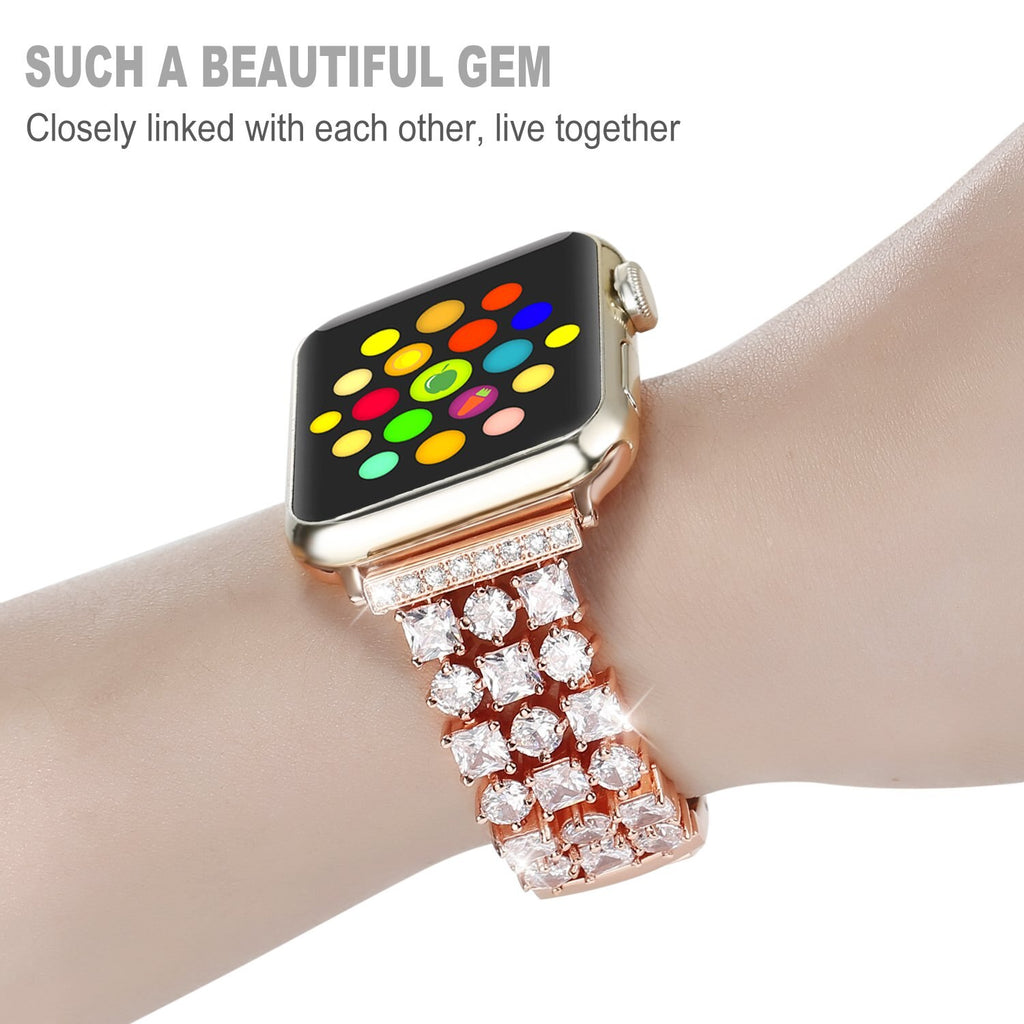 Luxury Diamond strap for apple watch series 5 4 40mm 44mm Bracelet women Stainless Steel band for iWatch series 3 2 1 42mm 38mm