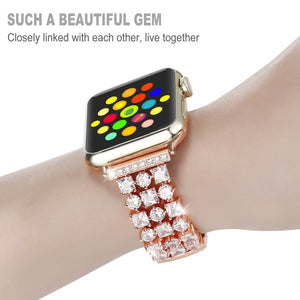 Luxury Diamond strap for apple watch series 5 4 40mm 44mm Bracelet women Stainless Steel band for iWatch series 3 2 1 42mm 38mm