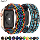 Elastic Belt Solo Loop for Apple Watch Band 44mm 42mm Bracelet Scrunchie Strap Bohemia Nylon iWatch band 40mm 38mm 5 4 3 6 se