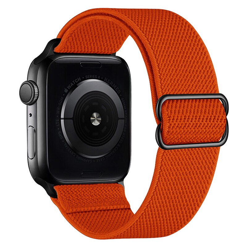 Adjustable Elastic Nylon solo Loop Strap for Apple watch band 44mm 40mm 38mm 42mm Scrunchie bracelet iWatch series 3 4 5 6 se