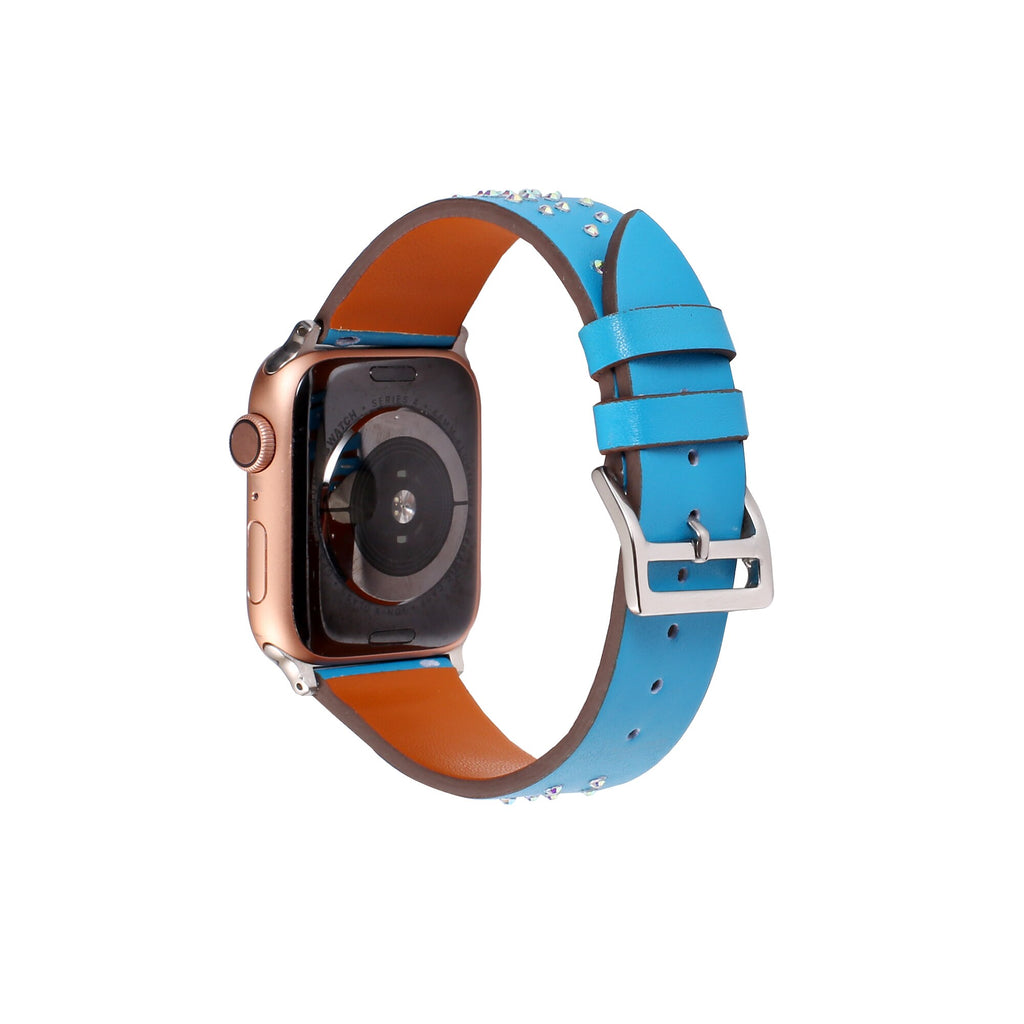 Diamond leather Bracelet strap+case for apple watch 4 44/40mm Protective Bumper Cover accessory For iWatch series 3 2 1 42/38mm