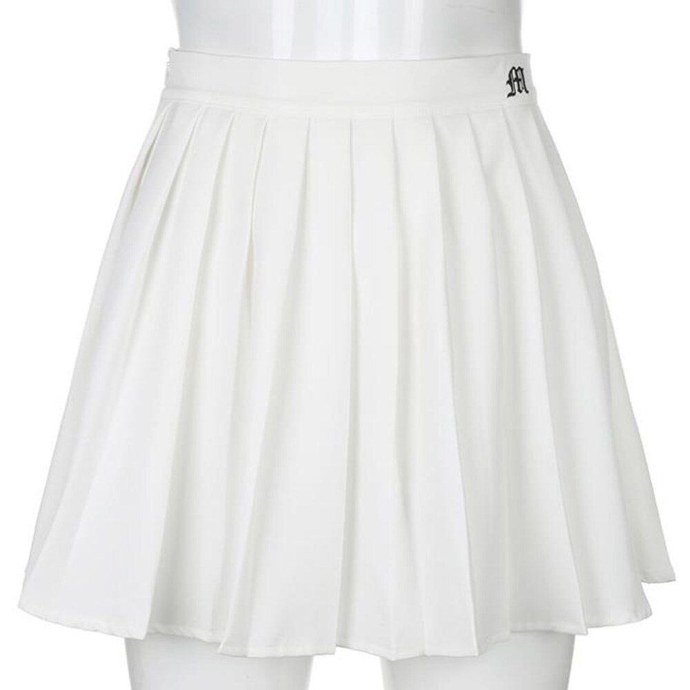 Japanese Style Women Sexy Cheerleader White Nightclub Party Super Pleated Cute Ladies Short Mini Skirts