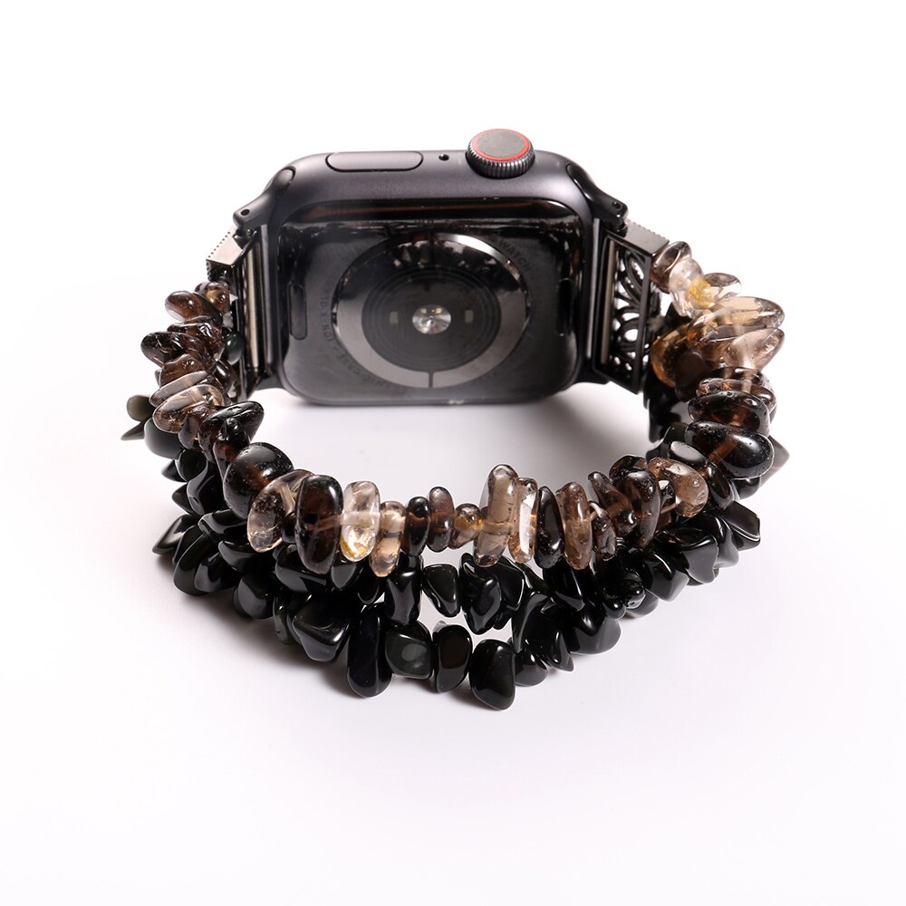 Luxury Bracelet for Apple Watch Band 40mm/38mm Women Girl Cute Handmade Fashion Elastic Beaded Straps for iWatch 5 42mm 44mm