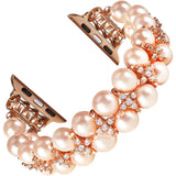 Stainless steel Pearl Bracelet For Apple Watch Band 6 5 4 40/44mm Diamond Women's Jewelry Strap For iWatch Series 3 38/42mm Band