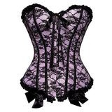 Women Corset Top Victorian Sexy Floral Lace Up Boned Overbust Corset Bustier Lingerie Waist Cincher Slim Body Shaper Corsets