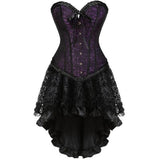 Burlesque Corsets Dress With Skirt Costumes Lace Up Corset Bustier Shaper Corselet For Women Plus Size
