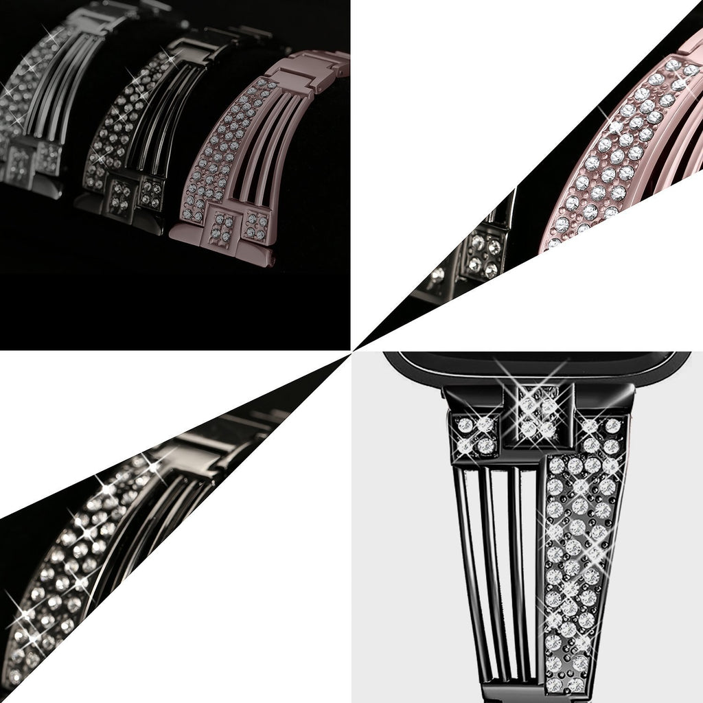 women diamond strap for apple watch series 5 4 3 2 band for iWatch 38mm 42mm 40mm 44mm stainless stee strap link bracelet