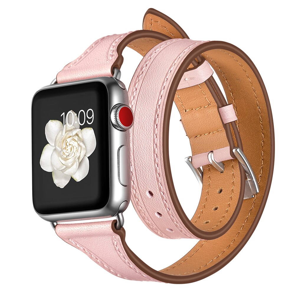 Band For Apple Watch Series 4 5 40mm 44mm Leather Soft Breathable Bracelet Strap Sports Loop for iwatch series 3/2/1 38mm 42mm